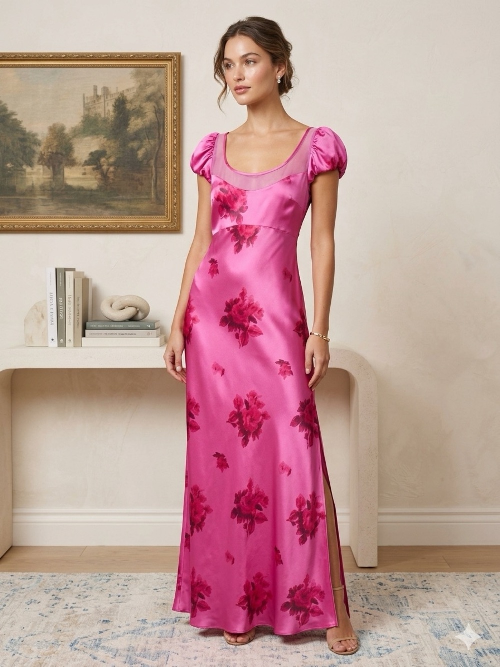 LoveShackFancy Joelettte Dress in Raspberry Rose